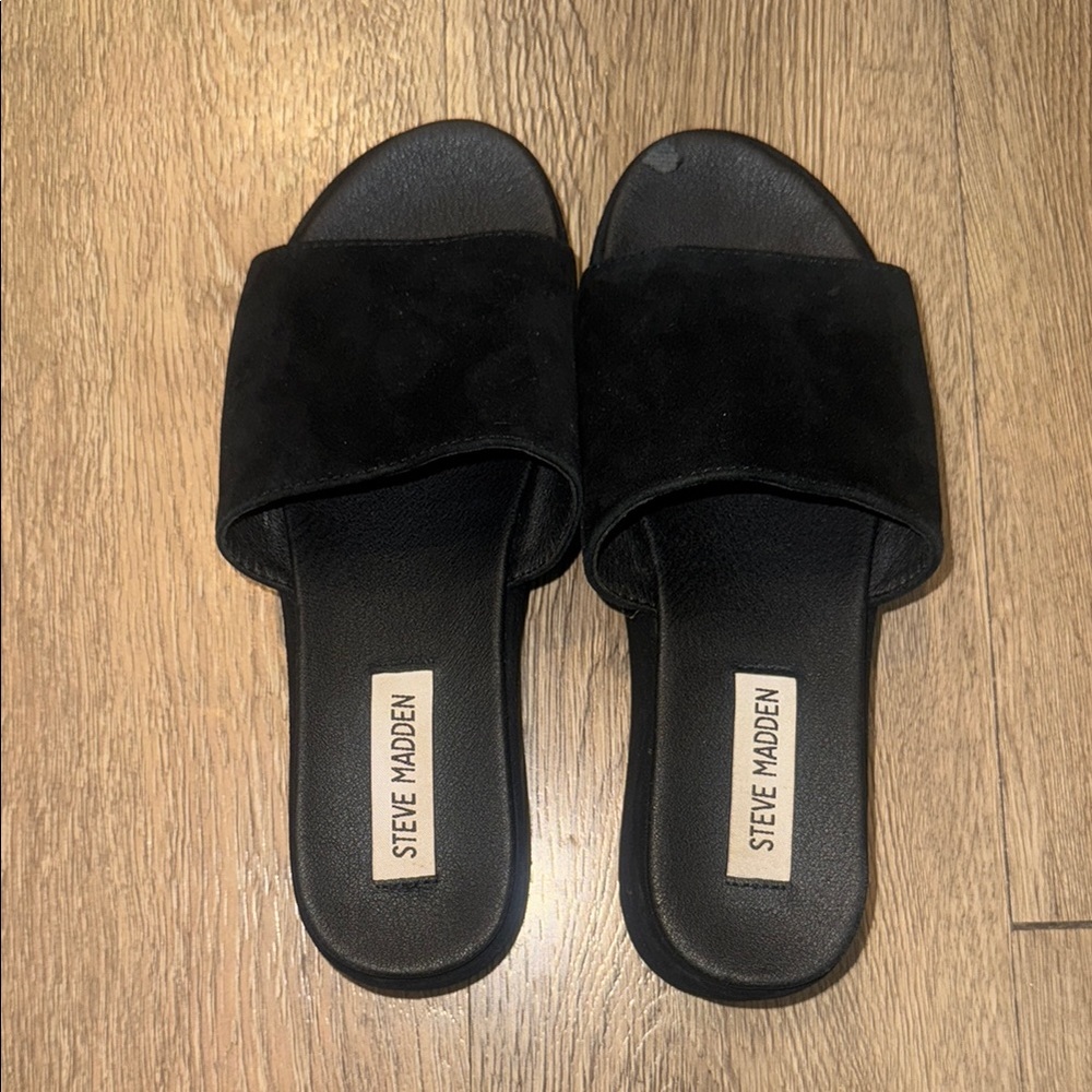 Steve Madden Black Women's Slides